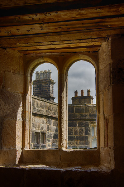 Skipton Castle - View Through Medieval Windows 05 Picture Board by Glen Allen
