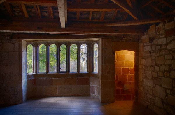 Skipton Castle - Views Through Medieval Windows Picture Board by Glen Allen