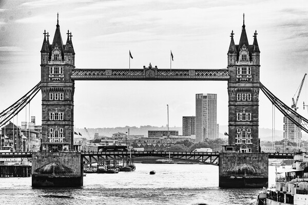 Tower Bridge - London - Mono 2023 Picture Board by Glen Allen