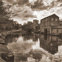 Buy canvas prints of Sowerby Bridge Canal Scene by Glen Allen