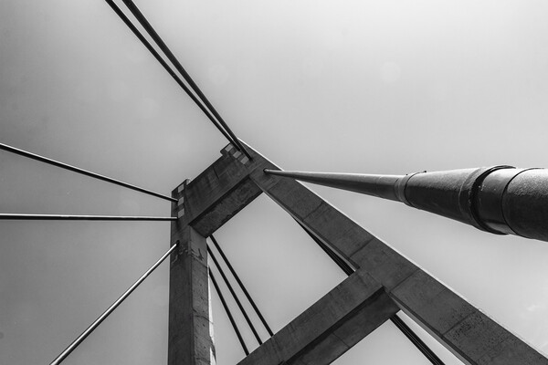 Suspension Bridge - Mono Picture Board by Glen Allen