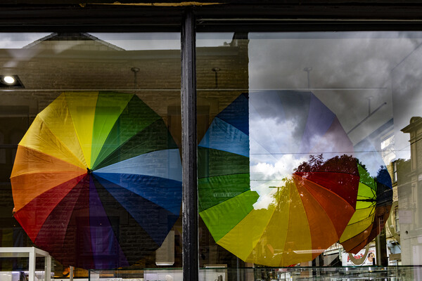Rainbow Brolly Picture Board by Glen Allen