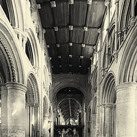Buy canvas prints of Selby Abbey Interior 02 Sepia by Glen Allen