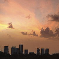 Buy canvas prints of Leeds Skyline - Sunset by Glen Allen