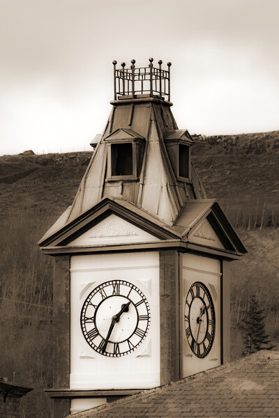 Marsden Clock Tower - Sepia Picture Board by Glen Allen
