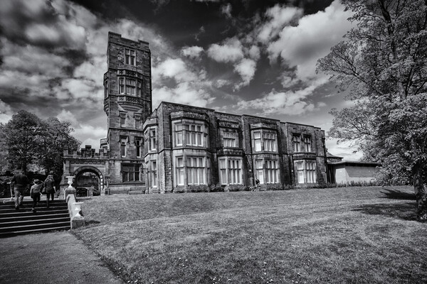 Cliffe Castle - Keighley, West Yorkshire - Mono Picture Board by Glen Allen