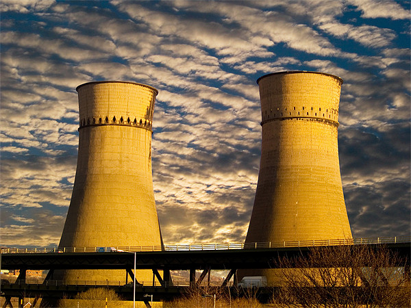 Tinsley Cooling Towers Sheffield Picture Board by Glen Allen