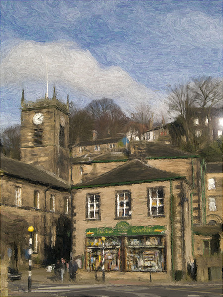 Holmfirth - Oil Painting Effect Picture Board by Glen Allen