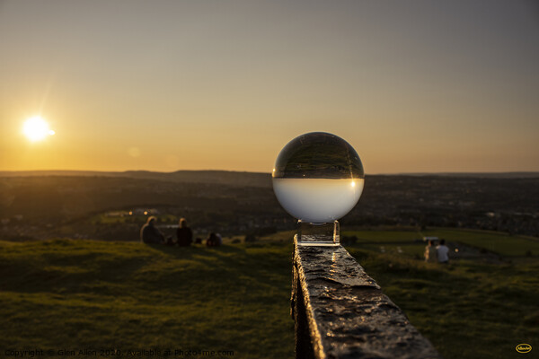Sunset in a Crystal Ball Picture Board by Glen Allen