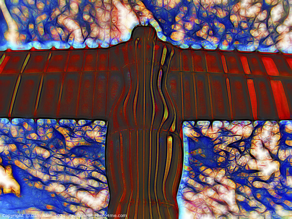 Abstract of The Angel of The North Abstract Picture Board by Glen Allen