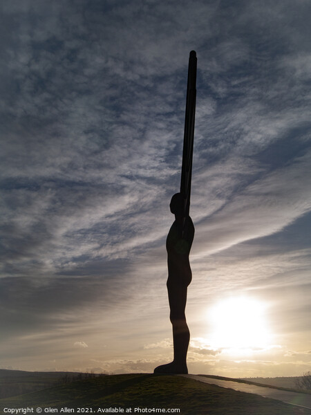 Angel of the North Sunset Picture Board by Glen Allen