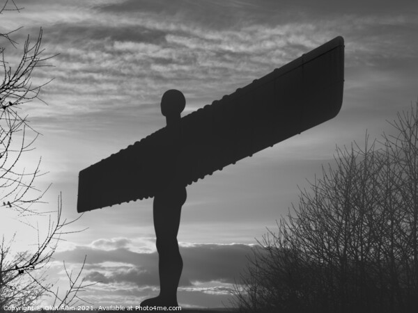 Angel of the North Mono Picture Board by Glen Allen