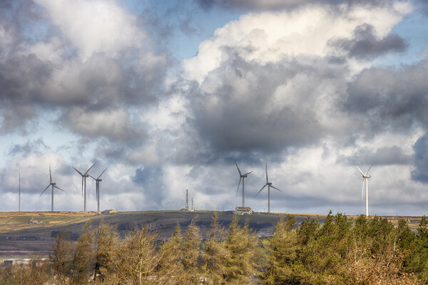 Denholme Wind Farm Nr Ogden Water, Yorkshire Picture Board by Glen Allen