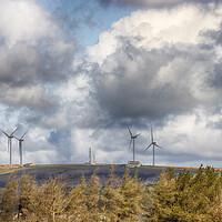 Buy canvas prints of Denholme Wind Farm Nr Ogden Water, Yorkshire by Glen Allen