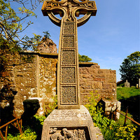 Buy canvas prints of Celtic Cross Layd Church by Stephen Maxwell