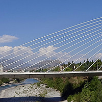 Buy canvas prints of Millenium Bridge Podgorica                         by Stephen Maxwell