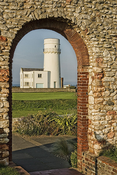 Old Hunstanton Lighthouse from St Edmunds Chapel Picture Board by John Edwards