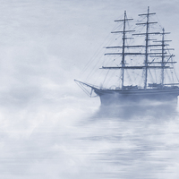 Buy canvas prints of Morning Mists Cyanotype by John Edwards
