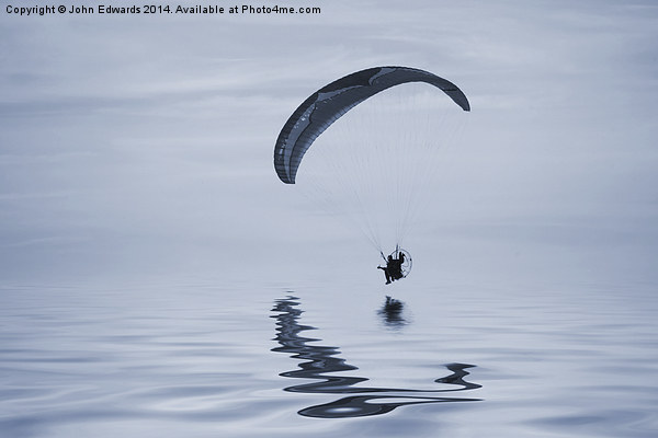 Powered paraglider cyanotype Picture Board by John Edwards