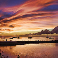 Buy canvas prints of Crown Point Sunset, Tobago, West Indies by John Edwards