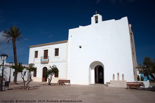 Church of Sant Francesc Xavier, Formentara Picture Board by John Edwards