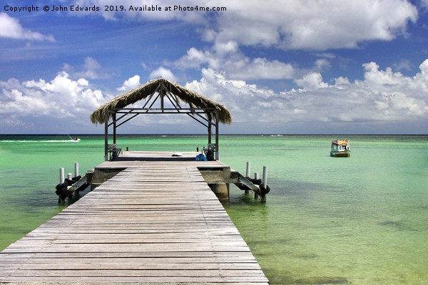 Jetty, Pigeon Point, Tobago Picture Board by John Edwards