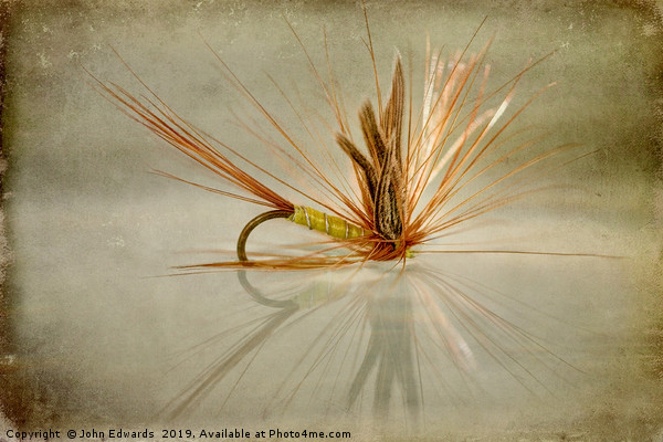 Greenwells Glory Dry Fly Picture Board by John Edwards