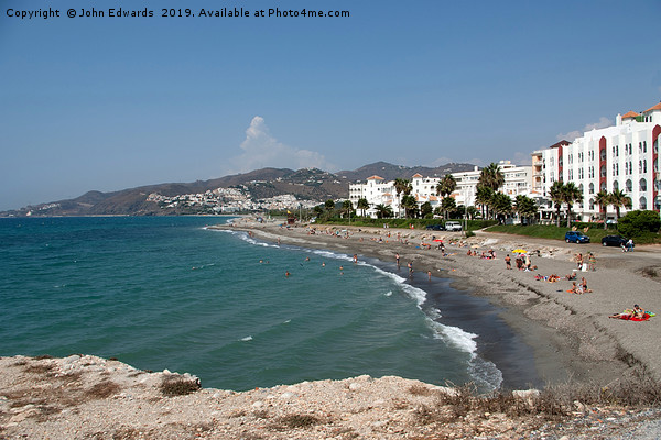 El Chucho beach, Nerja, Andalusia, Spain Picture Board by John Edwards