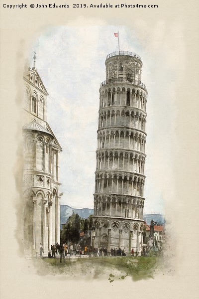 The Leaning Tower  Picture Board by John Edwards