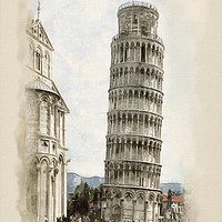 Buy canvas prints of The Leaning Tower  by John Edwards