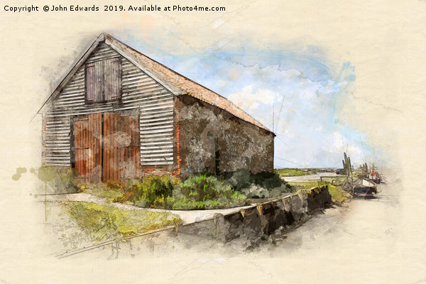 The Coal Barn at Thornham Staithe Picture Board by John Edwards