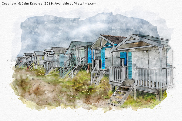 Beach Huts Picture Board by John Edwards