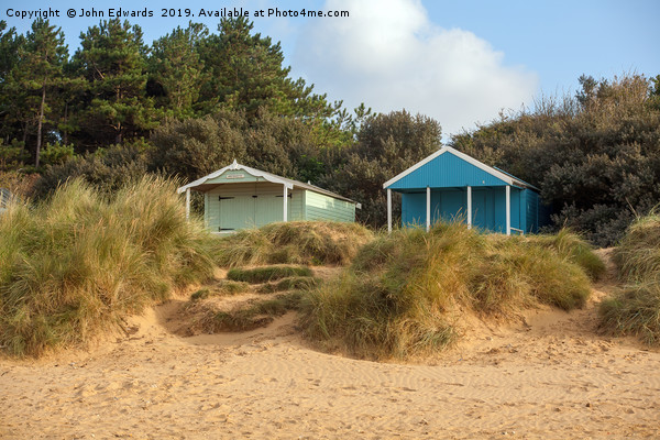 Two beach huts at Old Hunstanton Picture Board by John Edwards