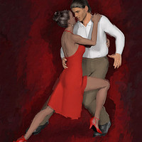 Buy canvas prints of Passionate Rumba Dance by John Edwards