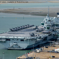 Buy canvas prints of HMS Queen Elizabeth with F35 Jets on deck by Sharpimage NET