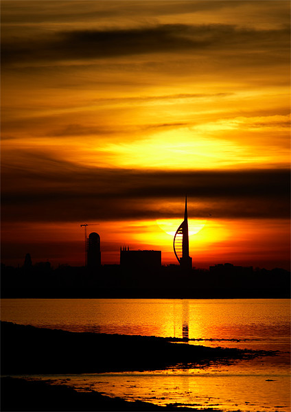 Spinnaker Tower Portsmouth Sunset Framed Mounted Print by Sharpimage NET