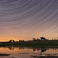 Buy canvas prints of St Huberts Startrails Reflected in Flood Water by Sharpimage NET