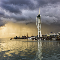 Buy canvas prints of Spinnaker Tower Storm - 2 by Sharpimage NET