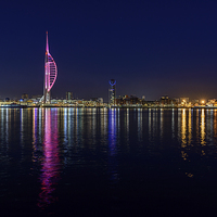 Buy canvas prints of  Portsmouth Harbour Waterfront at Dusk by Sharpimage NET