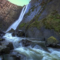 Buy canvas prints of  Speke's Mill Mouth waterfall. by Steve Walsh