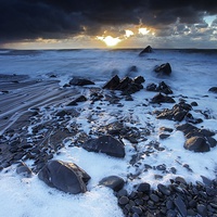 Buy canvas prints of  Sandymouth beach by Steve Walsh