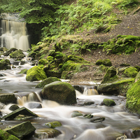 Buy canvas prints of  Tigers Clough Falls. by Dave Staton