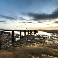Buy canvas prints of  Sunrise over Berwick Pier by David Irving