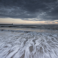 Buy canvas prints of  Grey morning on Spittal beach by David Irving