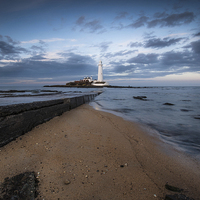 Buy canvas prints of  St Marys Lighthouse and Island by David Irving