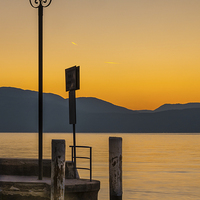 Buy canvas prints of  Sunrise Lake Garda by David Irving