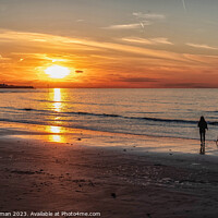 Buy canvas prints of Walk along the beach at sunset by Alan Glicksman