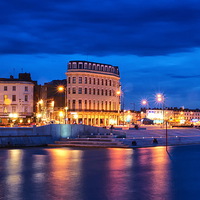 Buy canvas prints of Margate sea front at night by Alan Glicksman