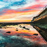 Buy canvas prints of Sunset along Ramsgate east cliff. by Alan Glicksman