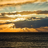 Buy canvas prints of Sunset over Thanet Offshore Wind Farm by Alan Glicksman
